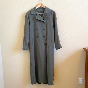 Women's Gallery Long Trench Coat Light Green